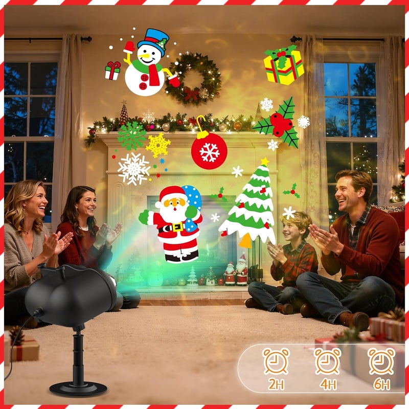 Abdtech 8-Pattern Christmas Projector Lights Outdoor Halloween,2025 Upgraded Brighter Holiday Lights Outdoor 80 Effects (10 Slides +3D Color),2-in-1 Christmas Decorations Outdoor Lighting for Party Decor - Image 3